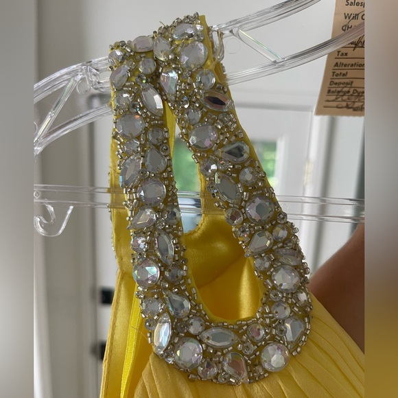 Yellow Jovani Chiffon Evening Gown - Picture 8 of 12